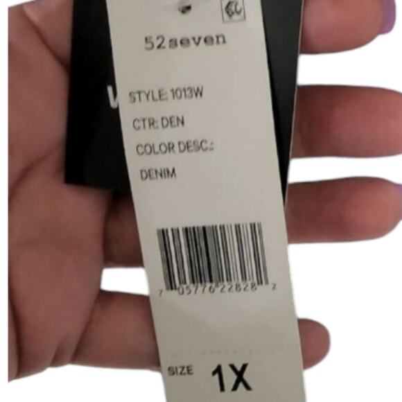 52seven denim chambray Linen Blend dress With Pockets plus size 1X new!!! - Picture 6 of 7